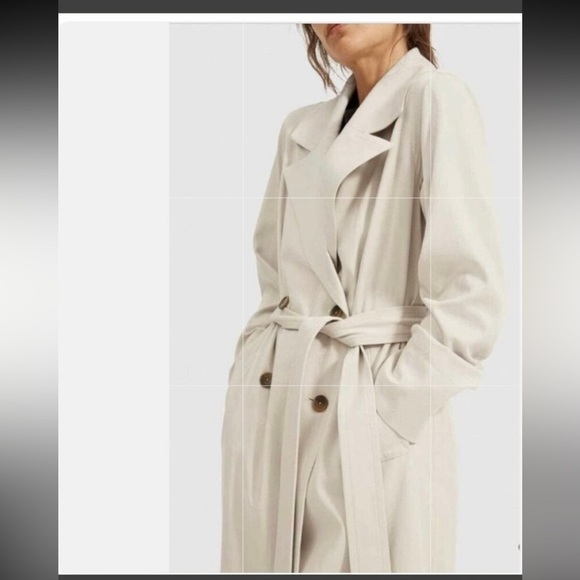 Everlane The Drape Trench Coat Jacket Sandstone Lightweight NWT - Picture 4 of 16